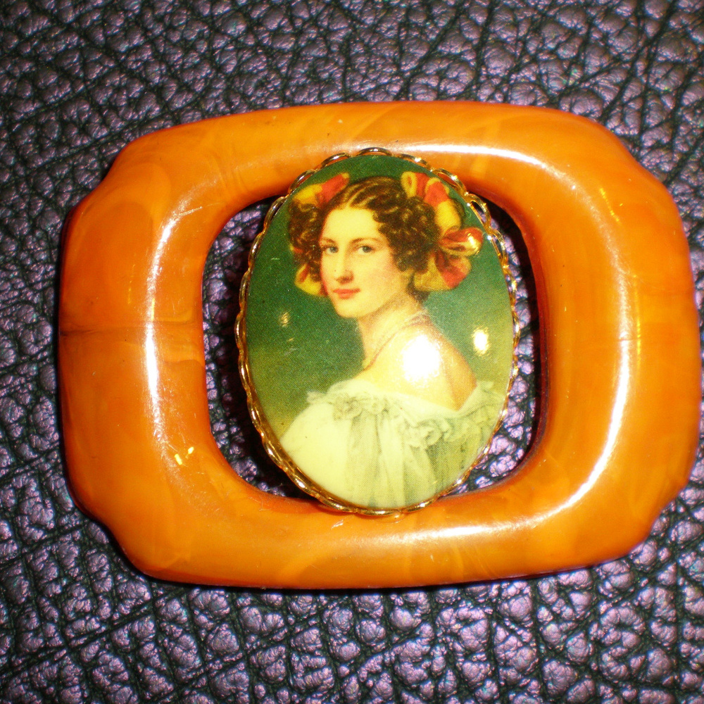 Large Vintage Cameo Antique Buckle Art to Wear - One of a KInd Artist Original